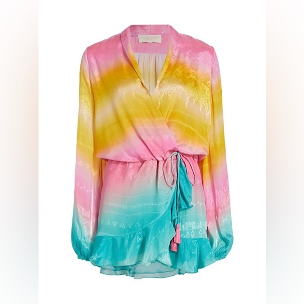 ROCOCO SAND OMBRÉ WRAP DRESS BEACH SMALL